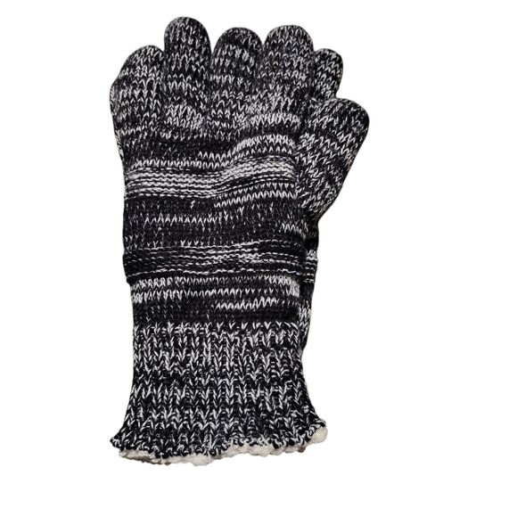 NWT Isotoner eco comfort black and white gloves, one size - Picture 1 of 5